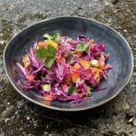 Salade fraicheur de chou rouge carottes orange et sésame f