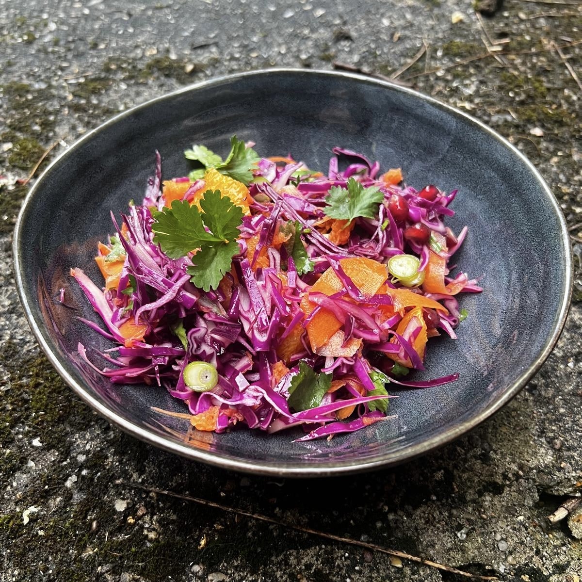 Salade fraicheur de chou rouge carottes orange et sésame f