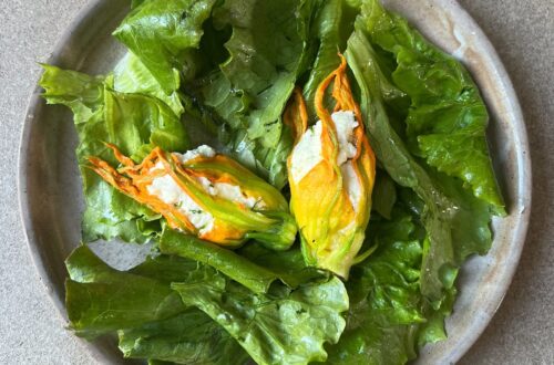 Fleurs de courgettes farcies au chèvre frais